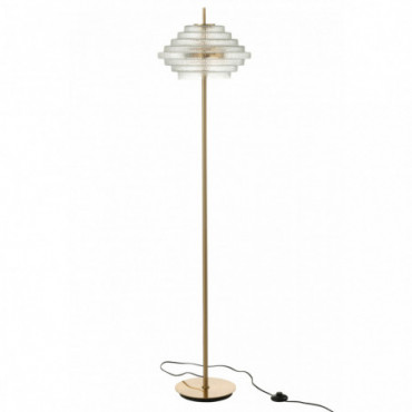 Lampe Sur Pied Led Or Metal/Verre Transparent