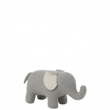Elephant Bébé Coton Gris/Ecru grande taille