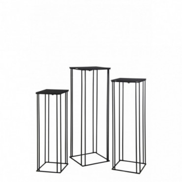 Set De Trois Tables Gigognes Haut Aluminium Noir