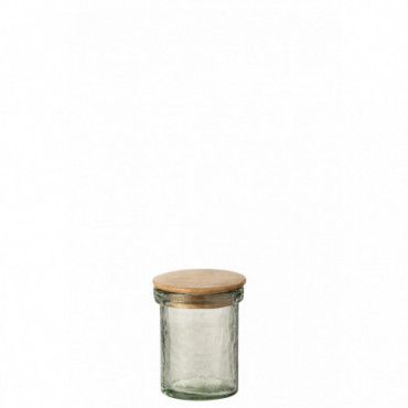 Pot Couvercle Verre/Bois Transparent