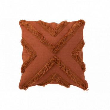 Coussin Ethnique Textile Terracotta
