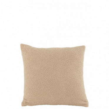 Coussin Teddy Polyester Beige Chaud