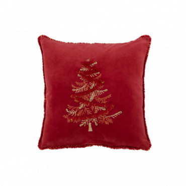 Coussin Tree Textile Rouge/Or