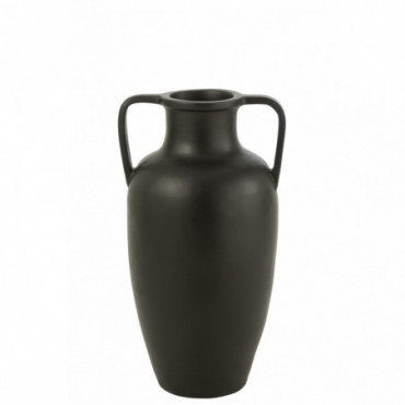 Vase 2 Anses Terracotta Noir L