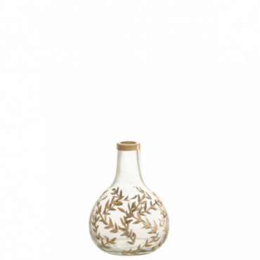 Vase Ble Verre Or/Transparent
