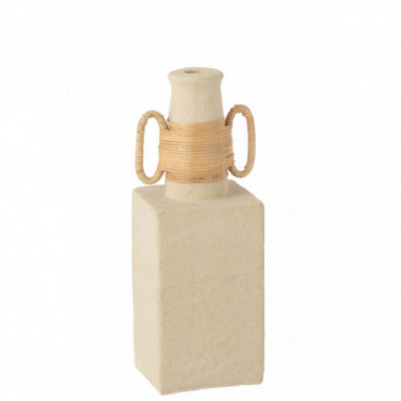 Vase Celine Anneaux Ovales Ciment Sable Naturel