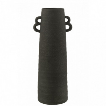 Vase Conical Clay Black L