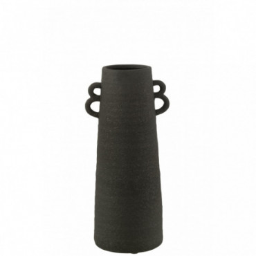 Vase Conical Clay Black S