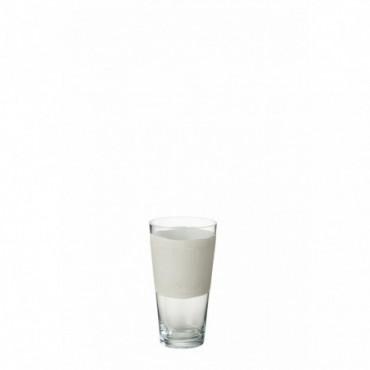 Vase Delph Verre Transparent/Blanc Extrasmall