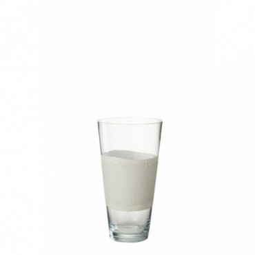 Vase Delph Verre Transparent/Blanc S