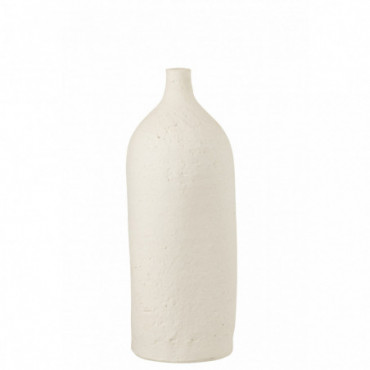 Vase Enya Bouteille Ceramique Blanc L