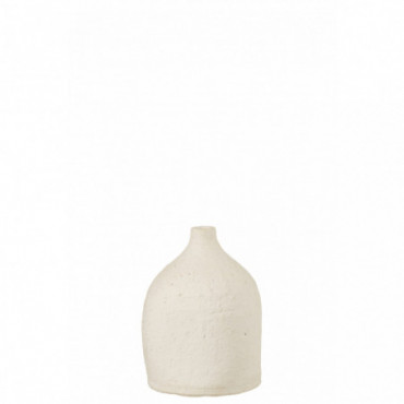 Vase Enya Bouteille Ceramique Blanc S