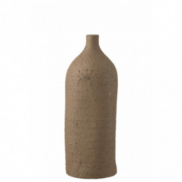 Vase Enya Bouteille Ceramique Marron L