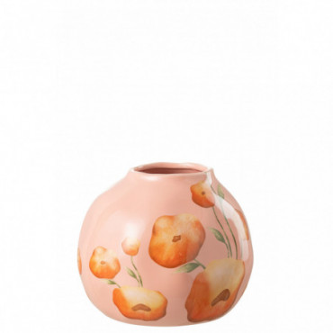 Vase Flower Wide Céramique Saumon/Orange