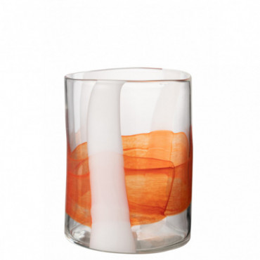 Vase Iggy Verre Blanc/Orange S