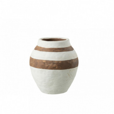 Vase Kenya Ker Blanc/Br S