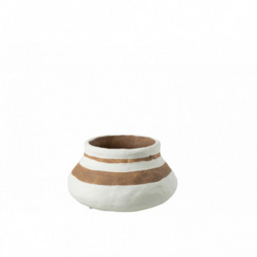 Vase Kenya Low Ker Blanc/Br S