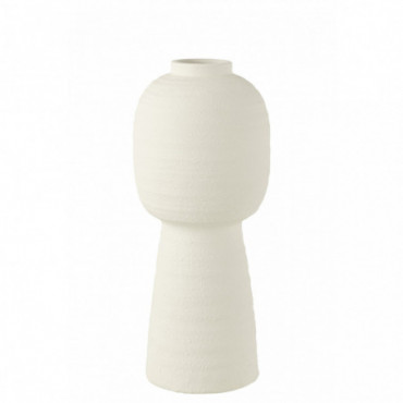 Vase Lantern Clay White L