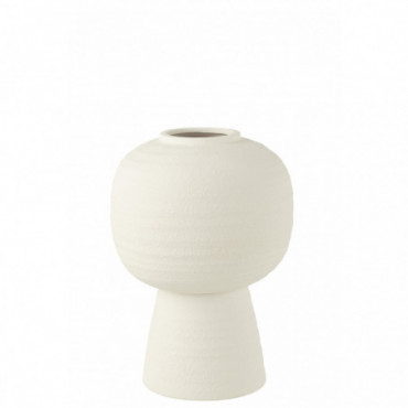 Vase Lantern Clay White M