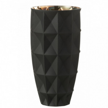 Vase Louis Verre Noir/Or S