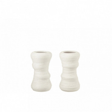 Vase Organique Ceramique Blanc S x2