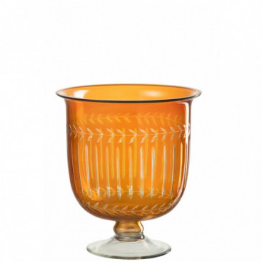 Vase Romain Tige Verre Orange