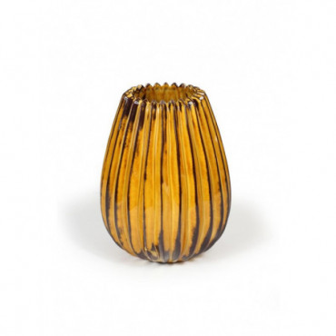 Petit vase en céramique jaune H25 cm Figueras