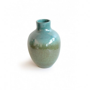 Petit vase en terracotta vert ou blanc H18 alma bleu Gaya