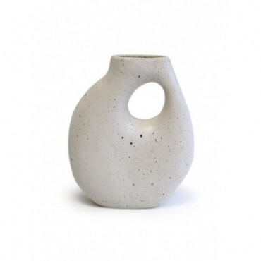 Vase blanc moucheté en céramique Cesare
