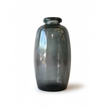 Vase coloré en verre recyclé H35 bleu BO Bokap