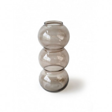 Vase design en verre soufflé H39 Gris BORIE Borie