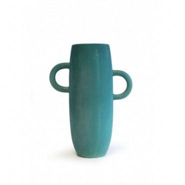 Vase en céramique design bleu H30 Otto