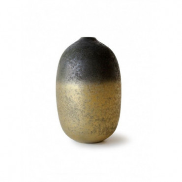 Vase en céramique marron et doré Sumae