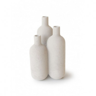 Vase en céramique trois ouvertures Blanc Botiglia