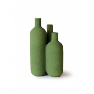 Vase en céramique trois ouvertures Vert Botiglia