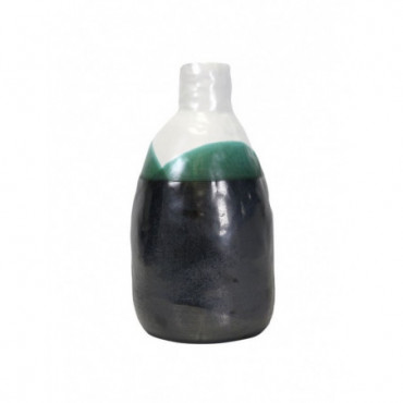 Vase en céramique vert et blanc H37 Navona