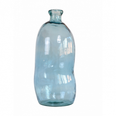 Vase en verre recyclé bleu Maora