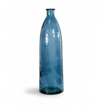 Vase en verre recyclé vert H80 cm archi bleu Lyam
