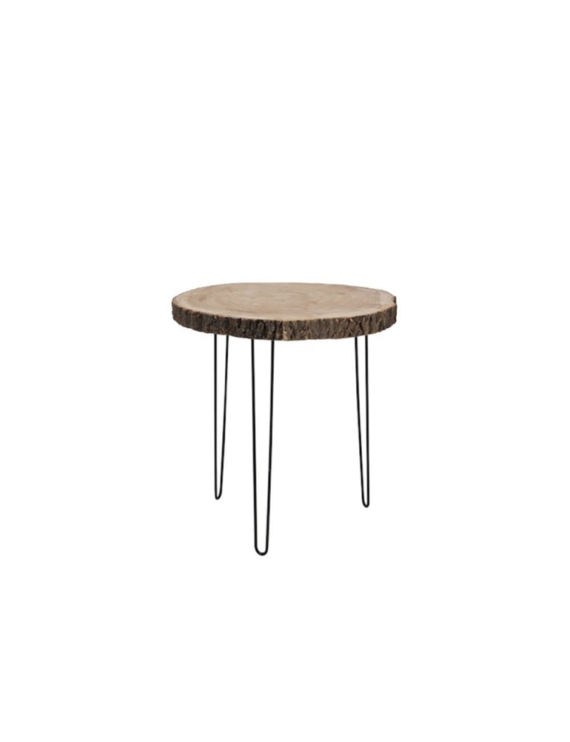 Table Gigogne Paulownia/Metal Naturel Large
