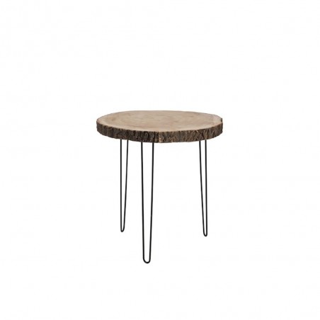 Table Gigogne Paulownia/Metal Naturel Large