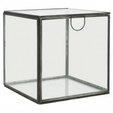Boîte en verre avec couvercle carré