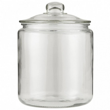 Pot en verre avec couvercle en verre et anneau en caoutchouc. 4000 ml