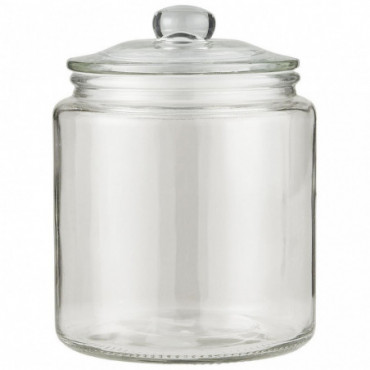 Pot en verre avec couvercle en verre et anneau en caoutchouc. 900 ml