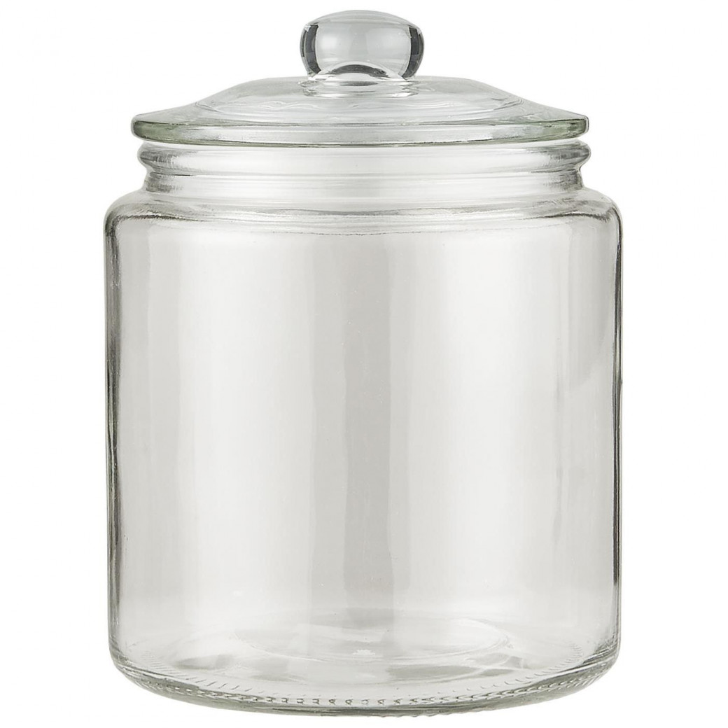 Pot en verre avec couvercle en verre et anneau en caoutchouc. 900 ml IB  Laursen 0690-00