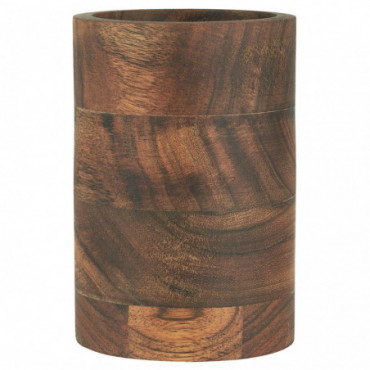 Jarre cylindrique en bois d'acacia huilé