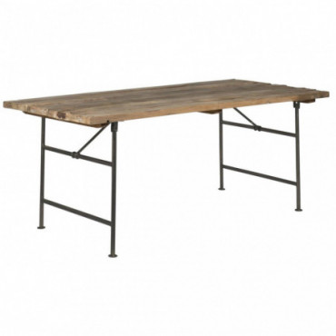 Table longue en bois avec structure en métal différentes tailles