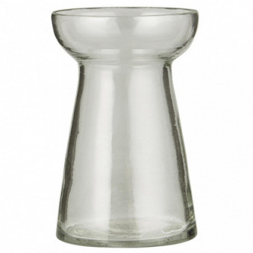 Vase en jacinthe de perles verre clair soufflé à la bouche
