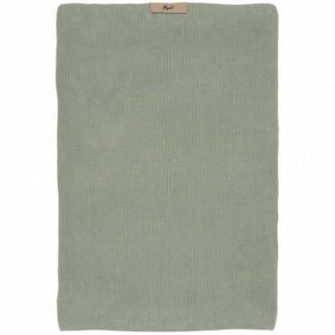 Serviette tricot vert poussiéreux