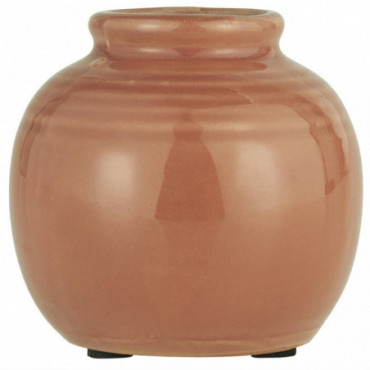 Vase mini Yrsa avec rainures surface craquelée D8cm