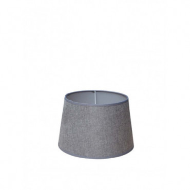 Abat-Jour cylindrique 25cm lin gris argenté